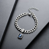 Necklace Men's Color Zircon Light Luxury High Sense Personality Versatile Simple Bracelet Accessories Women's Tide Niche European and American Jewelry